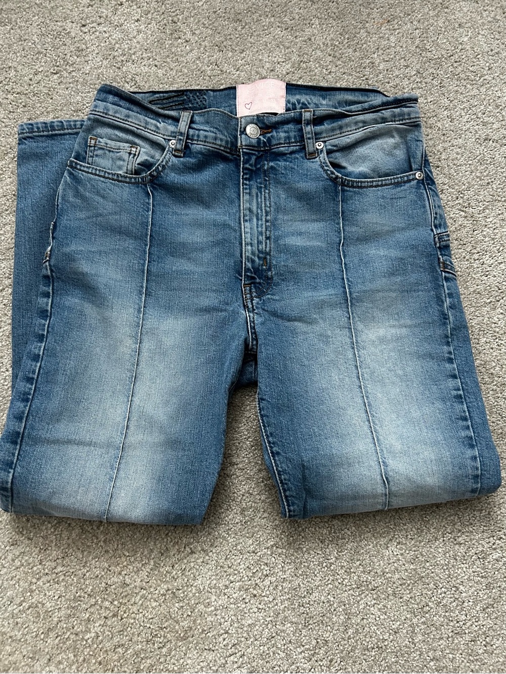 Women’s Revice Star Blue High Waisted Washed Straight-Leg Jeans Sz 29